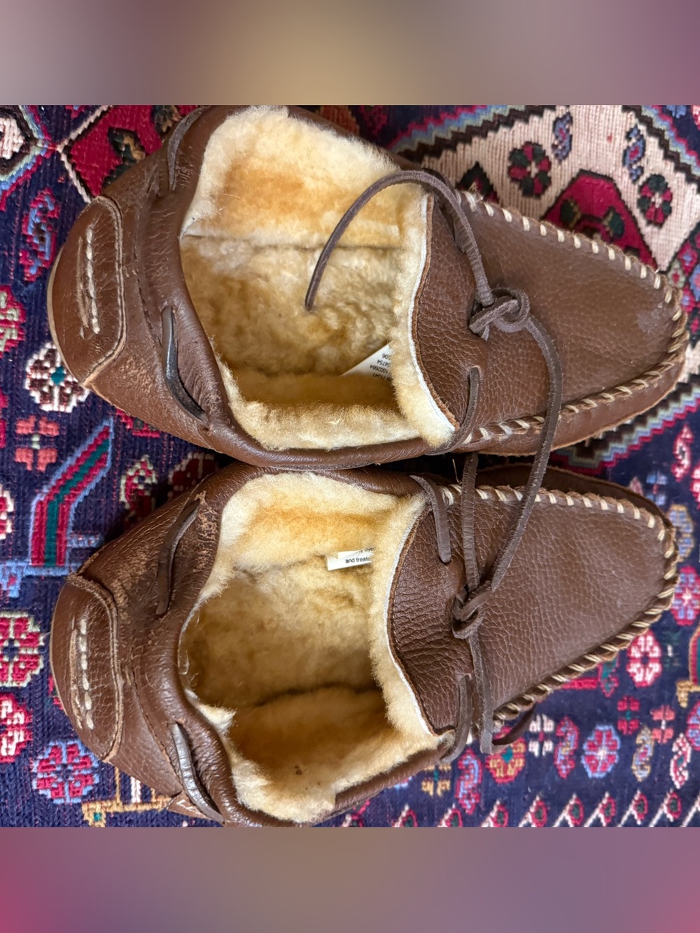 L.L.Bean Wicked Good Slipper Moccasins Brown Grained Leather 8 - Picture 5 of 6
